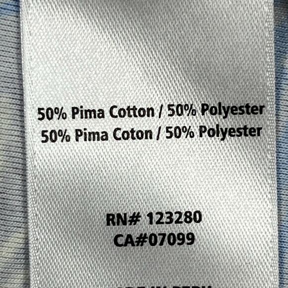 TravisMathew Men’s XL Blue Yellow Hawaiian Print 3 Button Short Sleeve Polo Golf - Picture 5 of 7